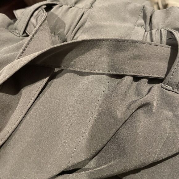 Modern Ambition Paperbag Pants Waist Tie Pockets High Rise Technical Small Gray - Picture 9 of 9